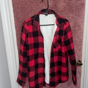 Urban Heritage Red and Black Plaid Shacket.